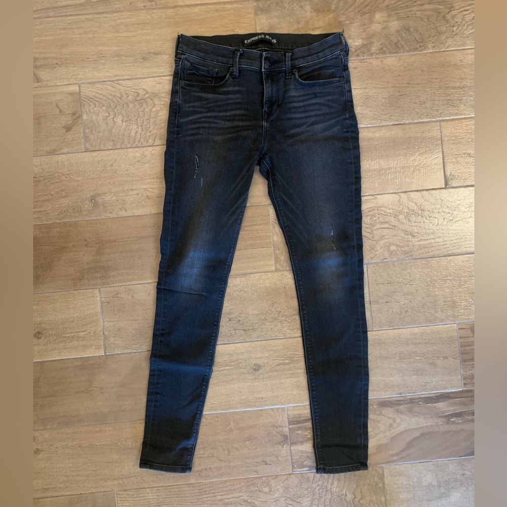 Express Distressed Black Jeans/Leggings Midrise Size 2R
